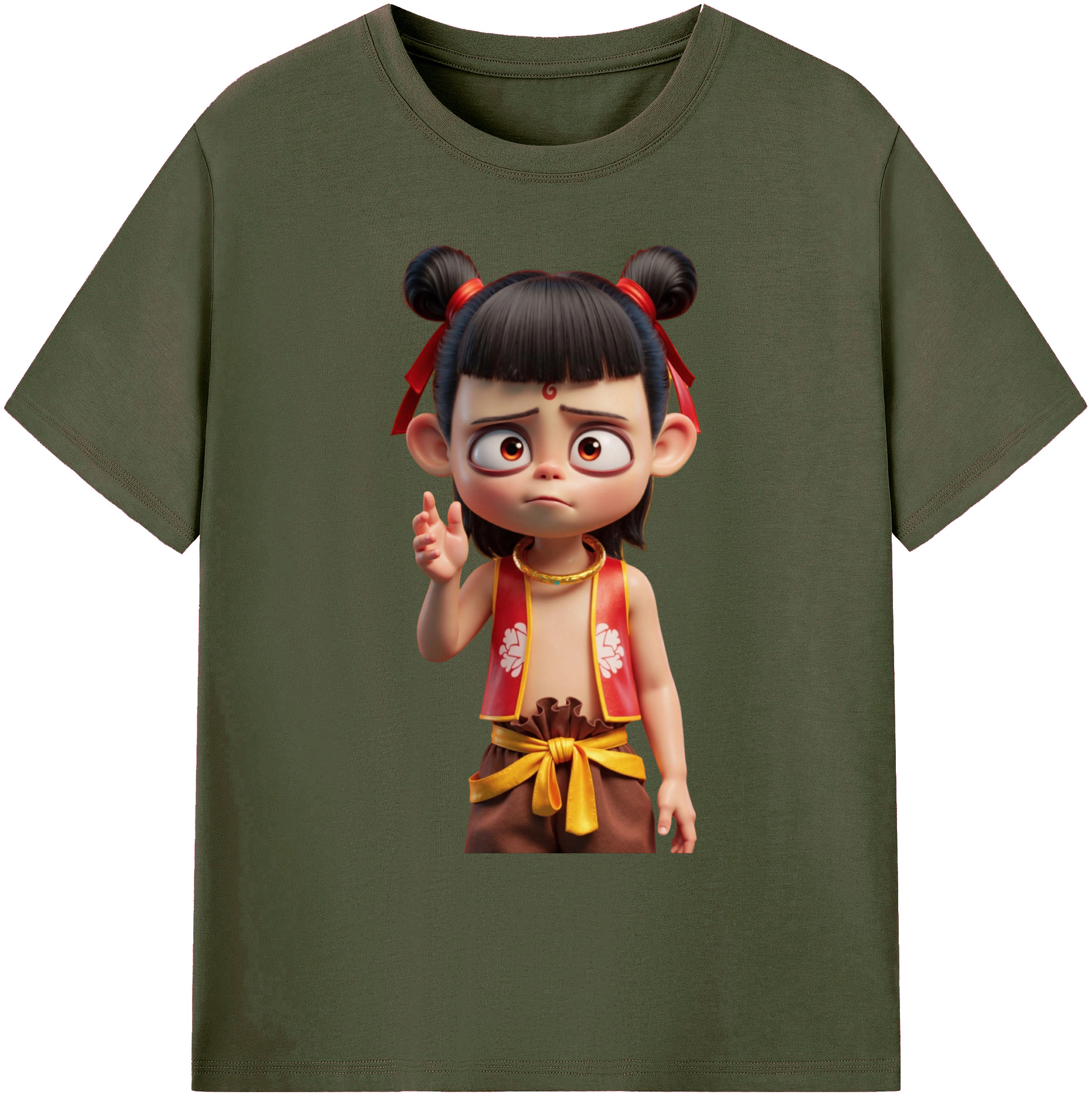 （画像用） Ne Zha 2 ナタ 魔童の大暴れ 綿100％ メンズ半袖Tシャツ｜肌触りやわらか＆通気性